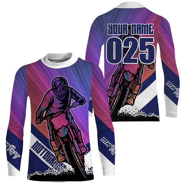 Custom Motocross Kid Men Women Jersey UPF30+ Pink Dirt Bike Racing Shirt MX Off-Road Long Sleeve PDT377