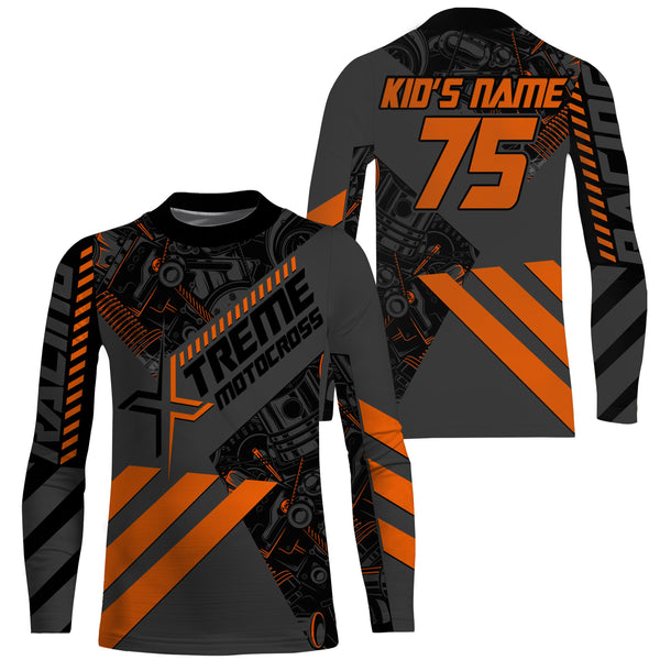 Orange Custom Motocross Jersey UPF30+ Adult&Kid Xtreme Dirt Bike Off-Road MX Motorcycle| NMS854