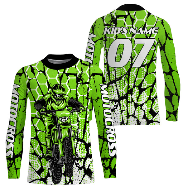 Motocross Racing Personalized Jersey UPF30+ Adults&Kids, Dirt Bike Motorcycle Off-road Riders| NMS594