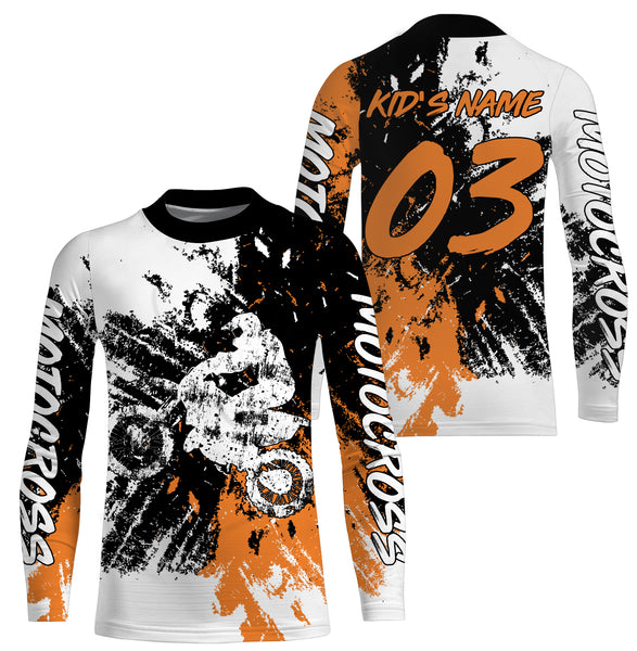 Motocross Race Personalized Jersey UPF30+ Adult&Kid, Dirt Bike Motorcycle Off-road Riders Racewear| NMS595