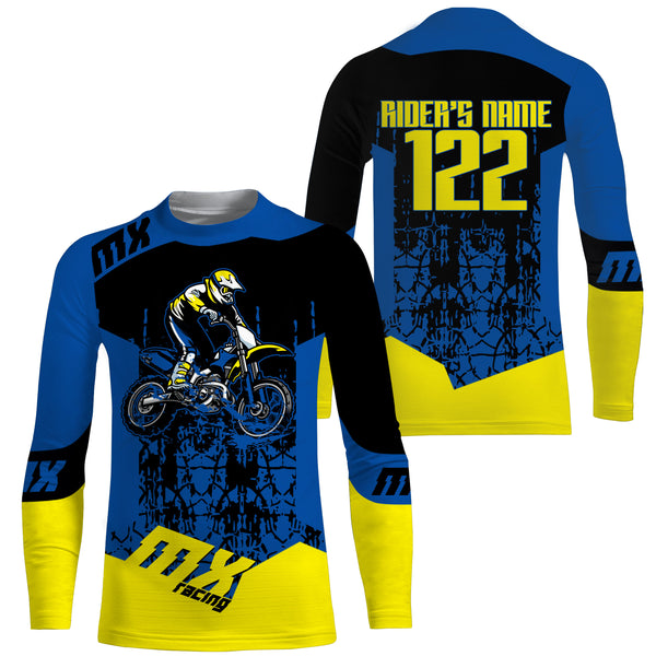 MX Racing Jersey Personalized Name&Number UPF30+ Motocross Off-Road Adult&Kid Dirt Bike| NMS757