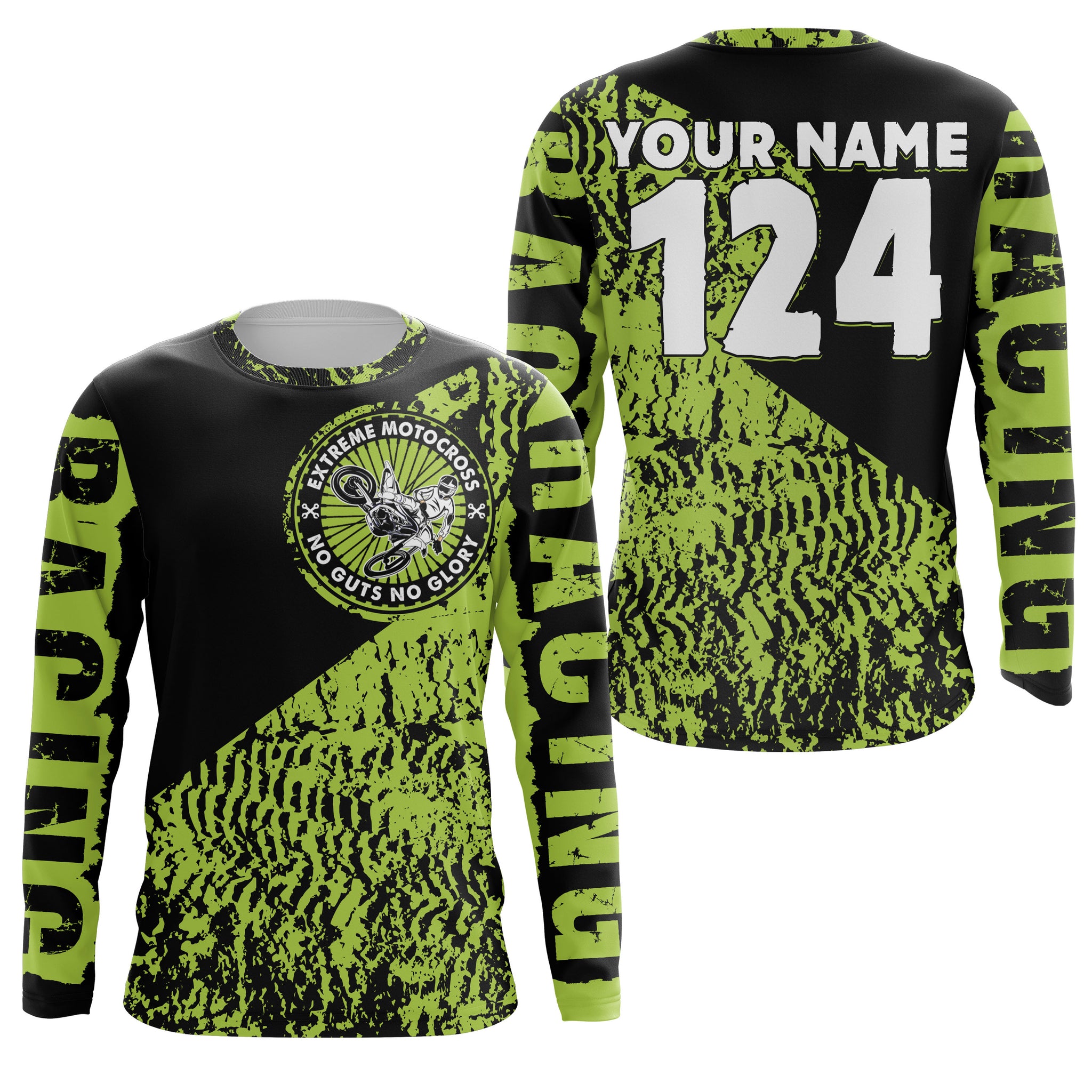 Extreme Motocross Jersey Personalized UPF30+ No Guts No Glory Dirt Bike Off-Road Adult&Kid MX Racing| NMS765