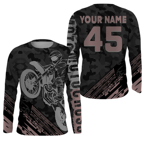 Camo Tire Track Motocross Jersey UPF30+ Custom Number Motorcycle Shirt Off-Road Dirt Bike Racing| NMS551