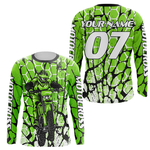 Motocross Racing Personalized Jersey UPF30+ Adults&Kids, Dirt Bike Motorcycle Off-road Riders| NMS594