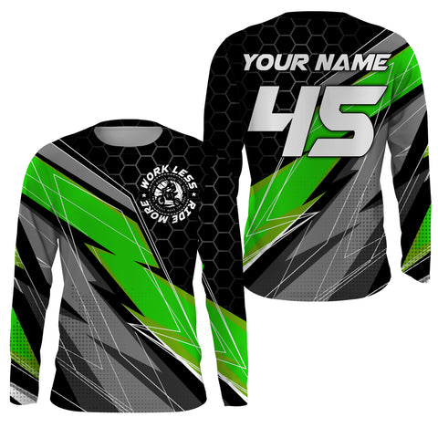 Personalized Racing Jersey UPF30+ UV Protect Work Less Ride More Dirt Bike Rider Motorcycle Racewear| NMS405