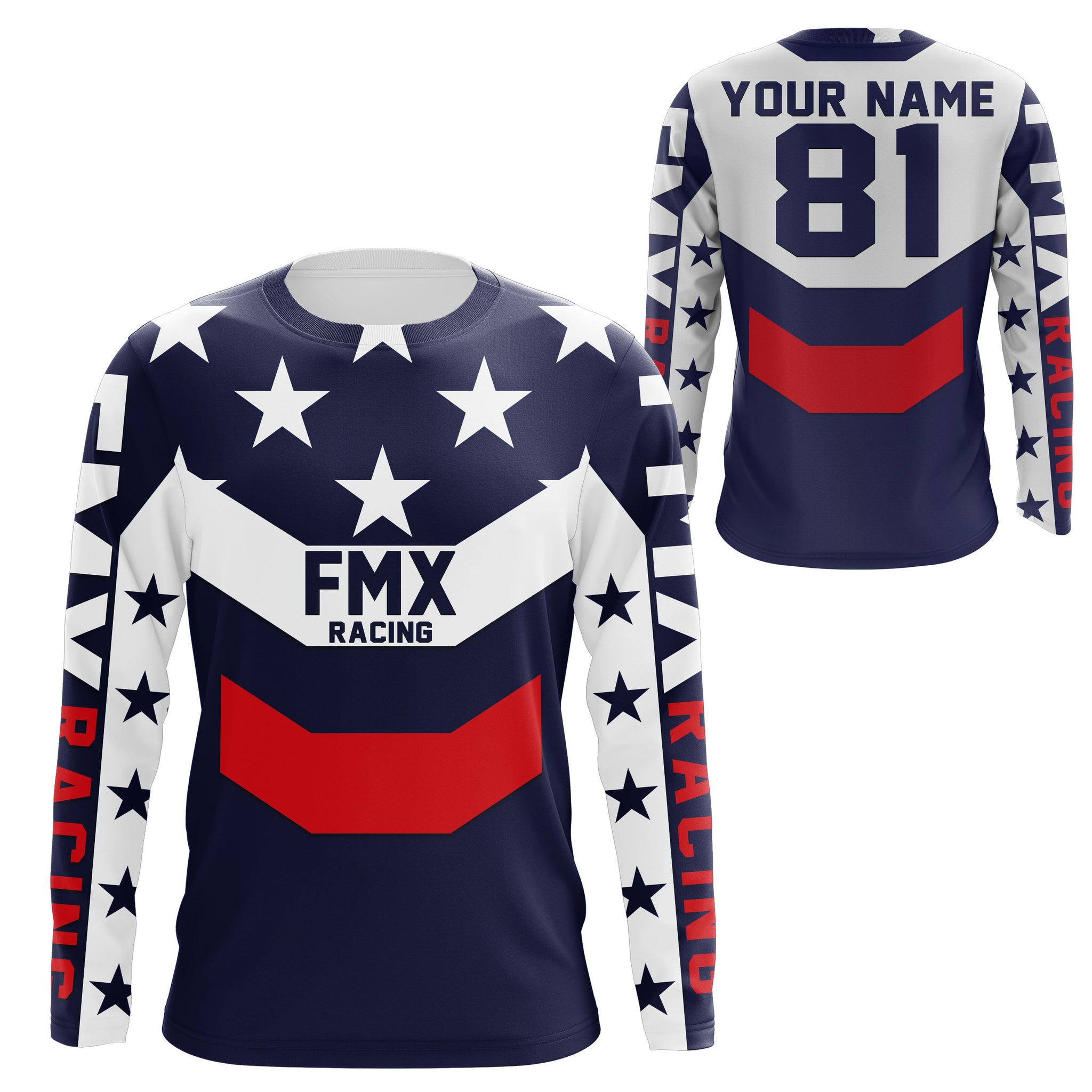 Personalized FMX Jersey UPF30+ Freestyle Motocross American Adults & Kid Dirt Bike Motorcycle Racing| NMS690