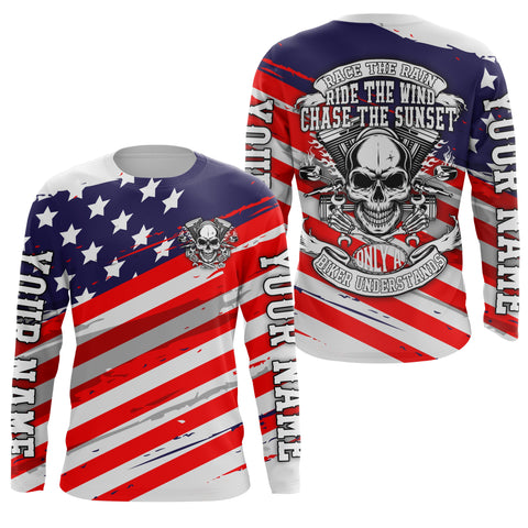 Patriotic Riding Jersey Personalized UPF30+ American Biker Motorcycle Shirt US Racing Jersey Adult&Kid| NMS713