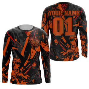 Extreme dirt bike jersey UPF30+ custom number MX racing orange kid&adult off-road Motocross shirt PDT219