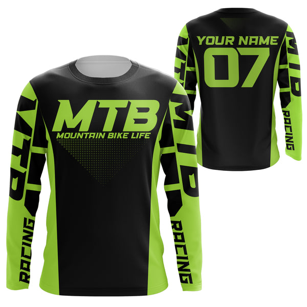 Mountain Bike Long Sleeve Jersey, Custom MTB Racing Shirt for Bike Rider, Cycling UV Protection UPF 30+ JTS493