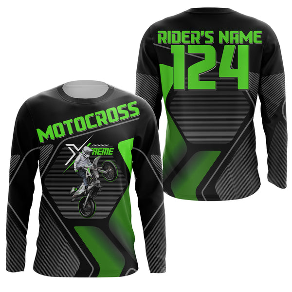 Custom Motocross Jersey Name and Number UPF30+ Dirt Bike Racing Shirt Off-Road Extreme MX Adult&Kid| NMS768