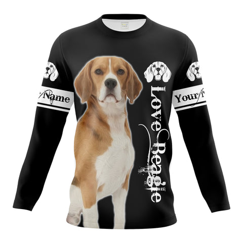 Beagle customize name 3D all over printing shirt for Dog Papa, Dog Mama, Beagle Dog Lover - Love Beagle gifts THN107