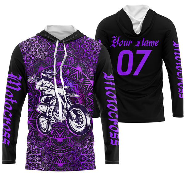 Motocross Girl Jersey Personalized UPF30+ Purple MX Women Shirt Female Dirt Bike Rider Motorcycle| NMS660