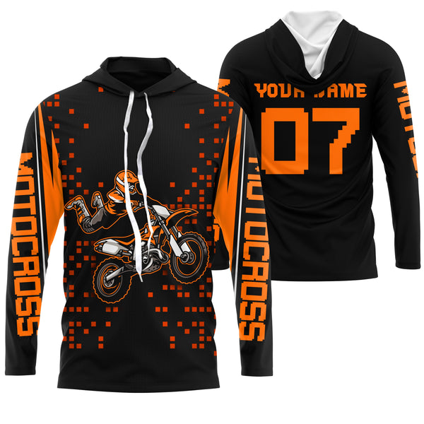 Custom Motocross jersey UPF30+ kid&adult orange dirt bike racing off-road motorcycle riders| NMS883