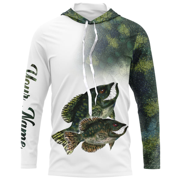 Crappie fishing ChipteeAmz's art custom name UV protection shirts with funny Crappie fish art AT031