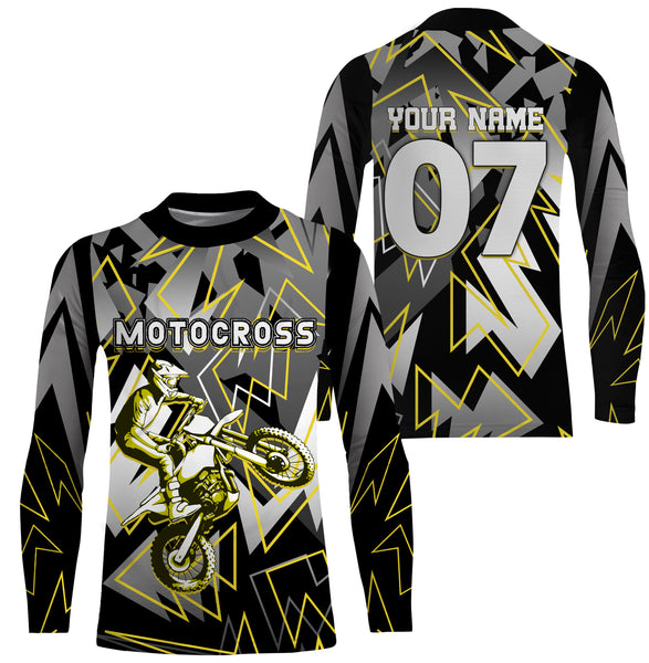 Personalized Dirt Bike Riding Jersey UPF30+ Anti UV, Motocross Racing Motorcycle Off-road Youth Riders| NMS453