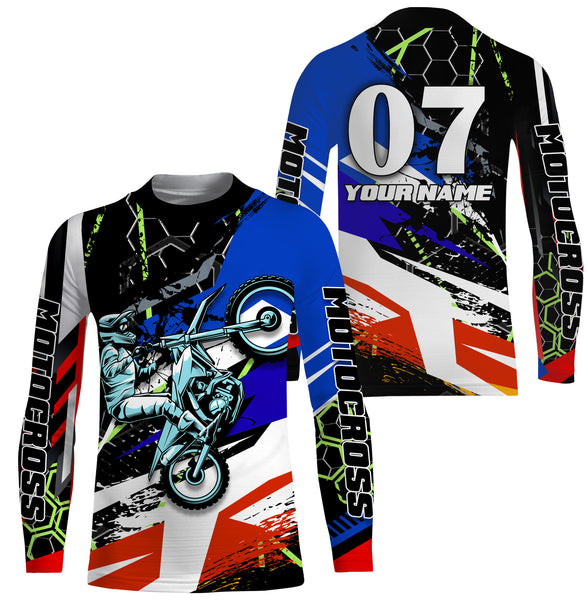Motocross Racing Personalized Jersey Adult Kid Long Sleeves, Dirt Bike Motorcycle Off-road Riders| NMS325