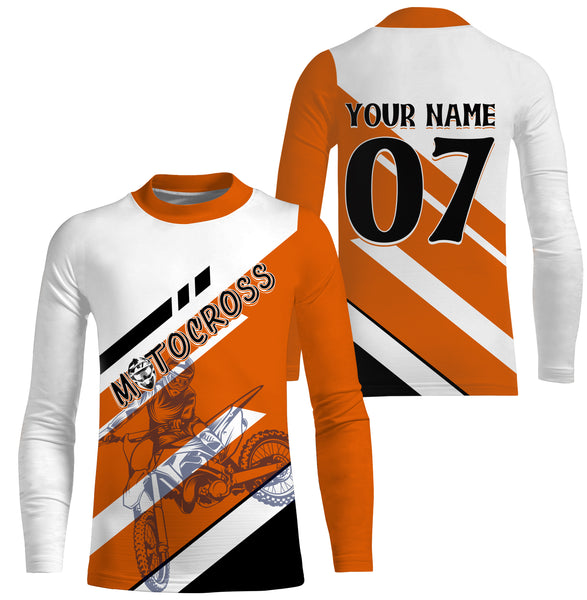 Personalized Motorcross Jersey Orange MX Rider Shirt Off-road Racing Dirt Bike Riding| NMS501