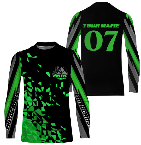 Green Motocross Jersey UPF30+ Personalized Kid&Adult Dirt Bike Racing Shirt Off-road Motorcycle| NMS615