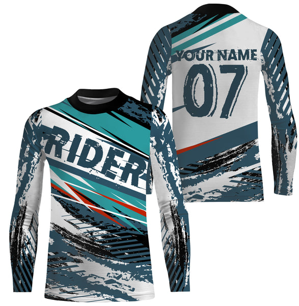 Wheel Mark Personalized Riding Jersey UPF30+ UV Protection, Dirt Bike Riders Motorcycle Racewear| NMS397