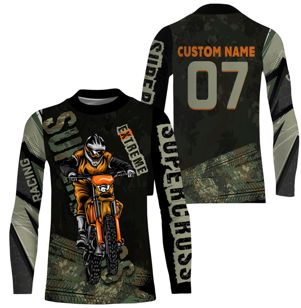Camo Supercross Riding Jersey Personalized Number & Name Motorcycle Off-Road Dirt Bike Racing| NMS537