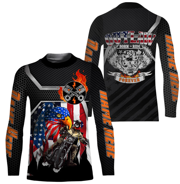 American Eagle Biker Jersey UPF 30+ Anti UV Personalized Motorcycle Off-road Racing Patriotic Racewear| NMS462