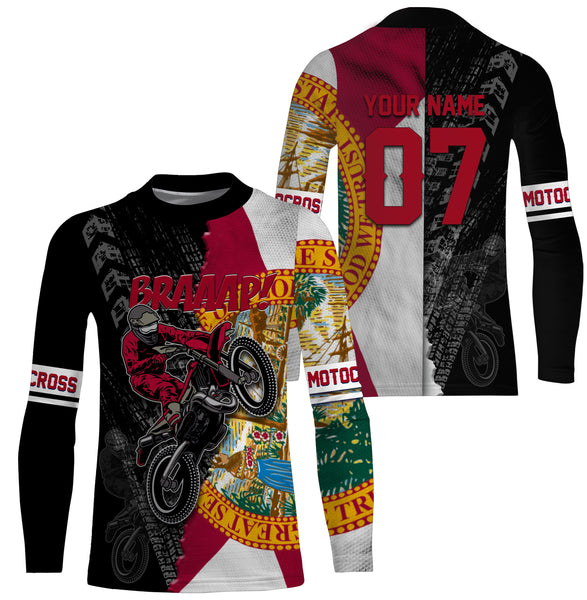 Florida Motocross Jersey Brap Custom Youth Mens Womens FL Dirt Bike Off Road MX Motorcycle| NMS828