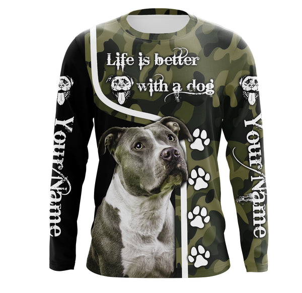 Pitbull customize name 3D all over printing shirt UPF 30+ for Men, Women, PitBull Dog Lover - Love Pitbull gifts  THN102