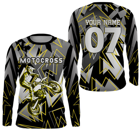 Personalized Dirt Bike Riding Jersey UPF30+ Anti UV, Motocross Racing Motorcycle Off-road Youth Riders| NMS453