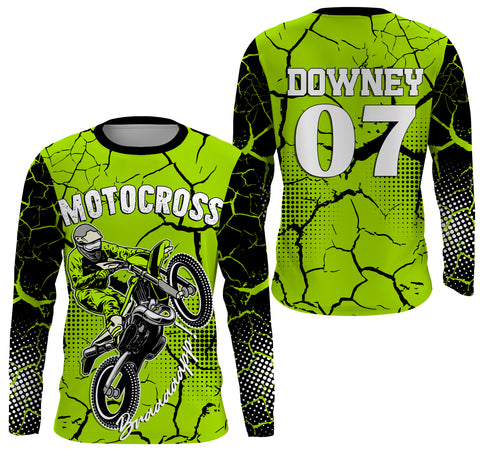 Brap Motocross Jersey Personalized UV Protect, UPF 30+ Dirt Bike Youth Long Sleeves Riders Racewear| NMS369