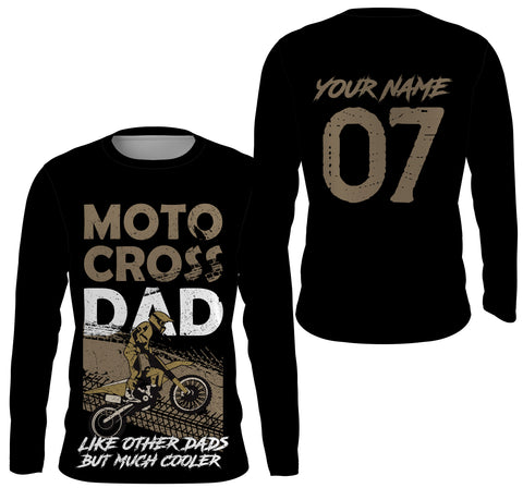 Motocross Dad Personalized Riding Jersey MX Dad Biker Shirt Dirt Bike Racing Dad Motorcycle Black| NMS523