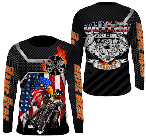 American Eagle Biker Jersey UPF 30+ Anti UV Personalized Motorcycle Off-road Racing Patriotic Racewear| NMS462