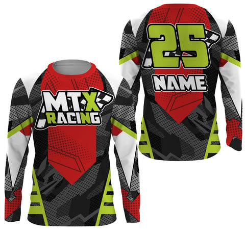 Personalized MTX Racing Jersey UPF30+ UV Protect, Motorcycle Motocross Off-Road Riders Racewear| NMS434