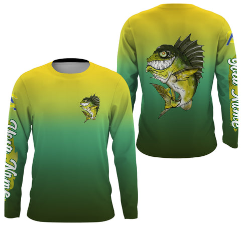 Largemouth Bass fishing custom name with angry bass ChipteeAmz's license art UV protection shirts AT001