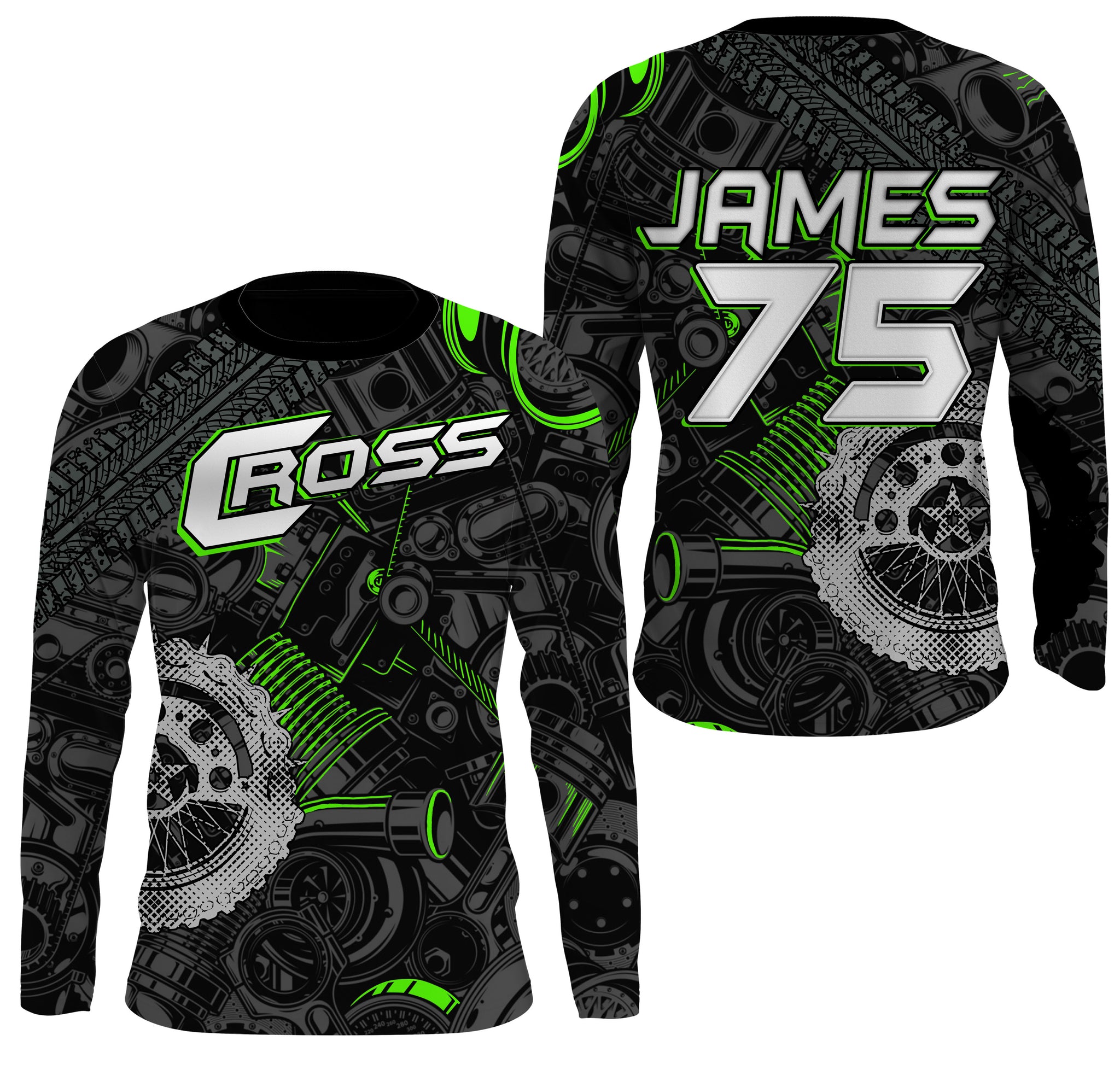 Personalized Camo Cross Jersey UPF30+ UV Protect, Motocross Supercross Racing Motorcycle Rider Racewear NMS456