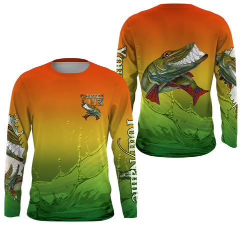 Muskellunge fishing art custom name Musky (Muskie) ChipteeAmz's art sun protection fishing shirts AT043