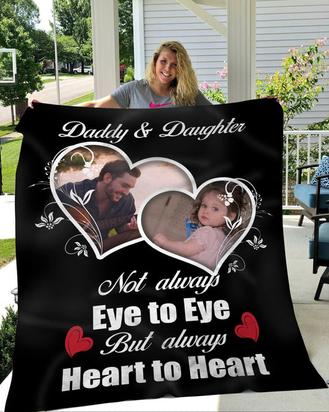Father Daughter Custom Blanket| Beautiful Throw with Photo for Dad| Meaningful Father's Day, Birthday, Christmas Gift| N1037