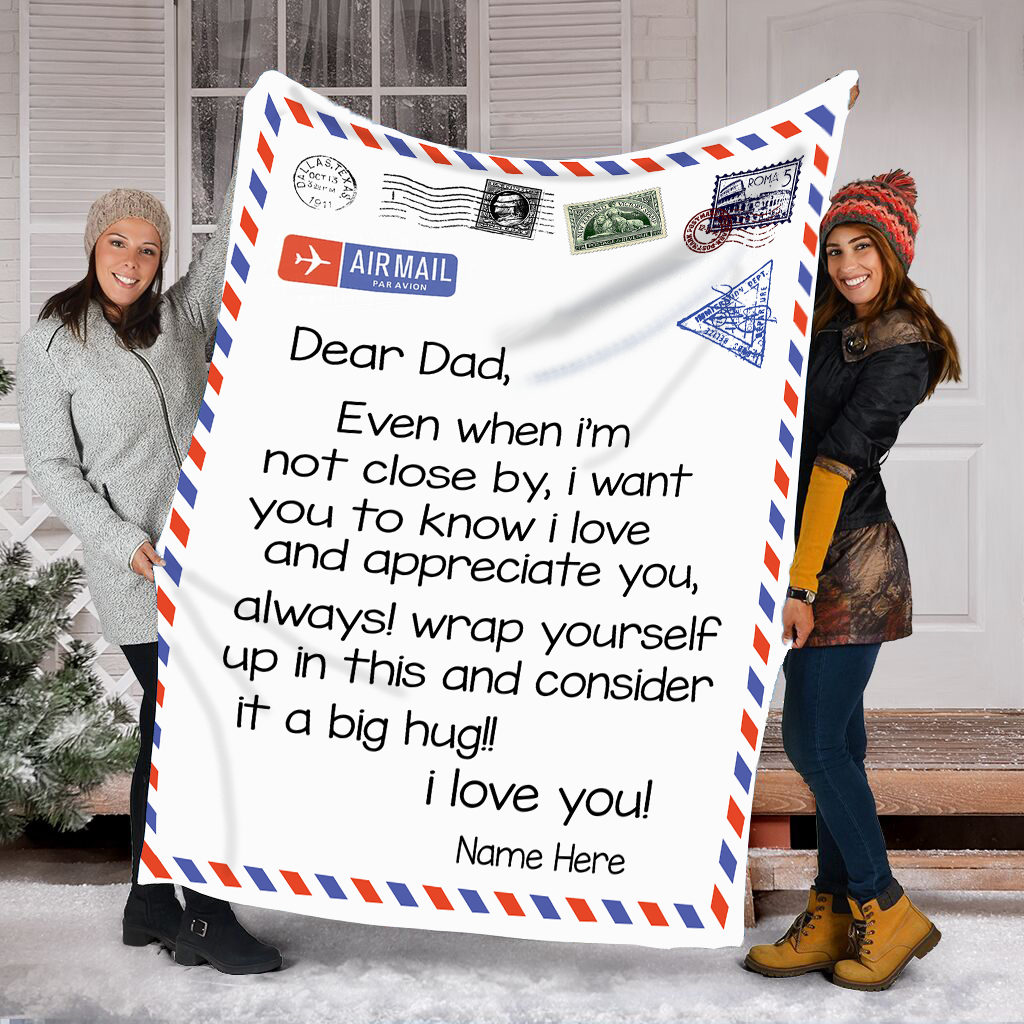 To my hero dad Custom Thoughtful Letter Blanket great gifts ideas for father's day - personalized sentimental unique gifts for dad from son or from daughter - NQAZ12
