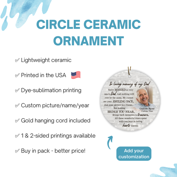 Dad memorial ornament - Angel in heaven, remembrance ornament for loss father, bereavement gift| ONT111