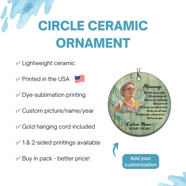 Angel Mommy memorial ornament, remembrance ornament Loss Mom in heaven, Mother bereavement gift| ONT131