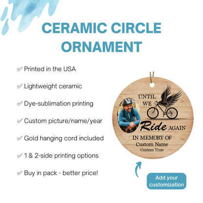 Until we ride again cyclist memorial ornament, custom bicycle ornament, BMX MTB cycling ornament| ONT10