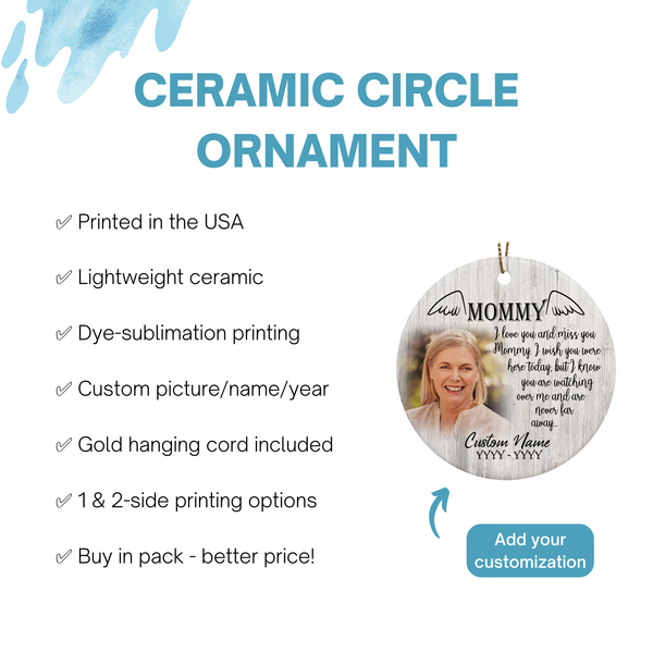 Mom memorial ornament - My angel mom, in loving memory of mother, remembrance ornament for loss| ONT60