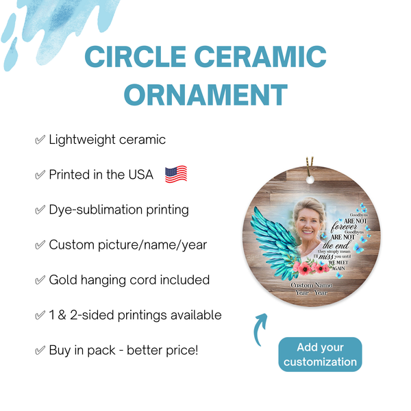 Memorial ornament personalized - remembrance ornament for loss of dad, mom, son, sympathy ornament| ONT69