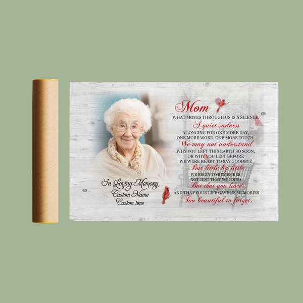 Mom memorial canvas/premium poster with picture red cardinal Mom remembrance sympathy gift in memory N2636
