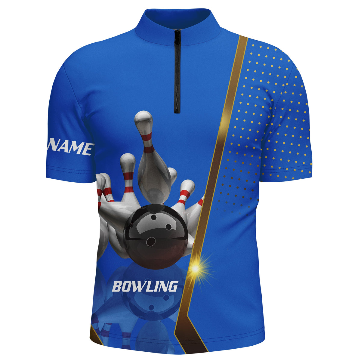 Personalized Men Bowling Quarter-Zip Shirt Custom Team bowling Jersey | Multi color NQS5947