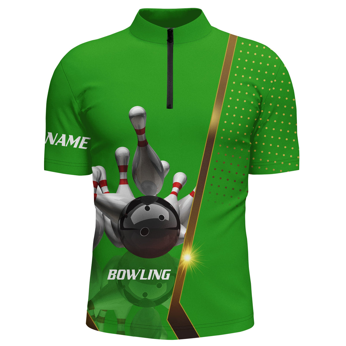 Personalized Men Bowling Quarter-Zip Shirt Custom Team bowling Jersey | Multi color NQS5947