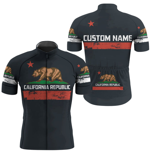 California Men cycling jersey Anti-UV full zipper cycle gear with 3 pockets MTB BMX bike shirt| SLC138