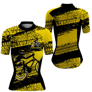 Customized Women Cycling team jersey Yellow Biking athletes gear Anti-UV road racing cycle shirt| SLC61