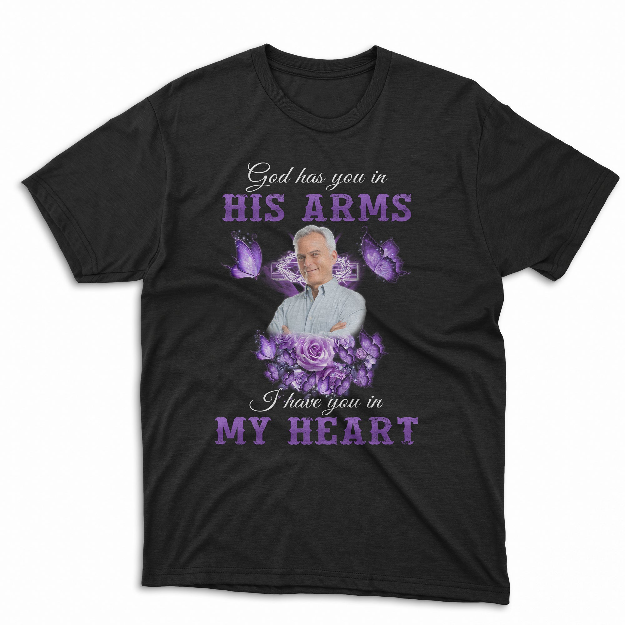 Personalized photo sympathy Tshirt, Memorial shirt, Remembrance loss gift Mom Dad Husband in Heaven TS01