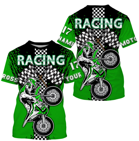 Motocross Racing Personalized Jersey Hoodie T-shirt, Dirt Bike Motorcycle Off-road Riders Cool Shirt| NMS322
