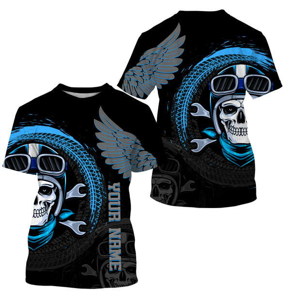 Skull Biker Wings Personalized Jersey Hoodie All Over Print Motorcycle Off-road Rider Racing Shirt| NMS471